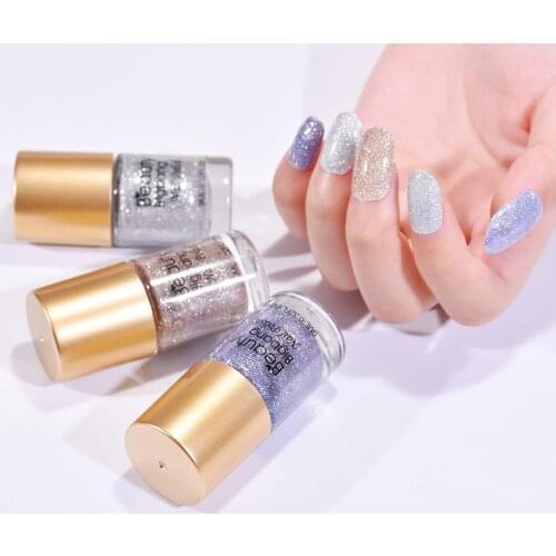 BeautyBigBang 9ML Nail Polish Crystal Pearl Diamonds Shiny Glitter Nail Lacquer Varnish Manicure Glitter Nail Art Polish