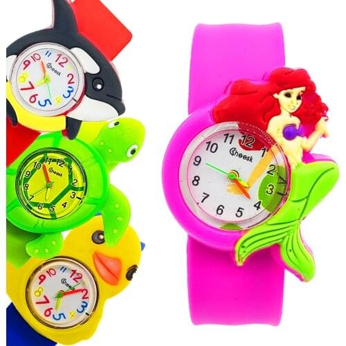 Mermaid/Whale Children Watch Baby Toy Childrens Watches Kids Watch for Girls Boys Student Clock Child New Year Christmas Gifts