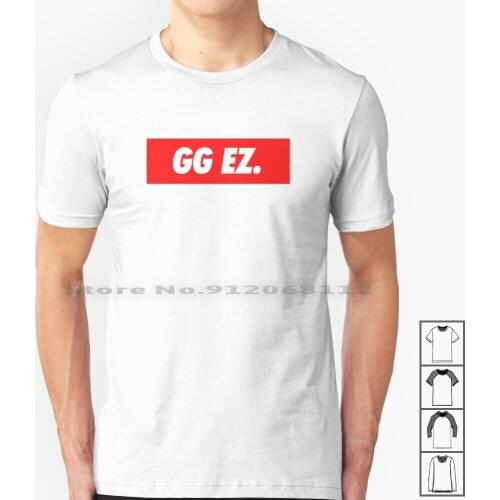 Gg Ez Box Logo T Shirt 100% Cotton Owerwatch Rocket League Csgo Gamer Gaming Gg Ez Ps5 Creative Trending Vintage Cool Gift Euro