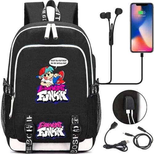 Classic Rucksack Men Fashion Usb Charging Port Laptop Bag Friday Night Funkin School Boys and Girls Backpack Street Trend Bags