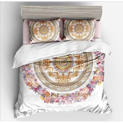 3pcs Bohemian Bedding Set Queen Size Mandala Feather Print Duvet Cover Set with Pillowcase AU King Bed Bedline Bedroom Adornment