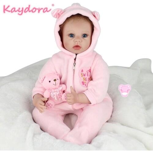 Reborn Doll Soft Silicone Reborn Bebe Girl 22 inches lol PlayHouse Toys Lifelike Newborn baby Santa Christmas Kaydora