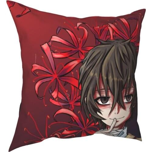 Bungou Stray Dogs Dazai Pillowcase Soft Polyester Cushion Cover Decor Throw Pillow Case Cover Chair Zipper 40*40cm