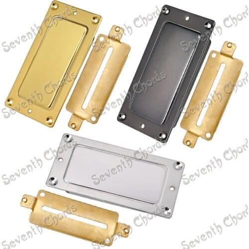 A Set 72mm X 32mm Sealed Type Brass Pickup Humbucker Covers & Pickup Ring & Humbucker Baseplate for Electric Guitar / 3 Colors