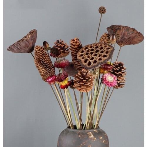 Natural Dried Flowers Pine Cones Lotus Root Daisy Christmas New Year DIY Wedding Decoration Ornament Florists Home Decor Crafts