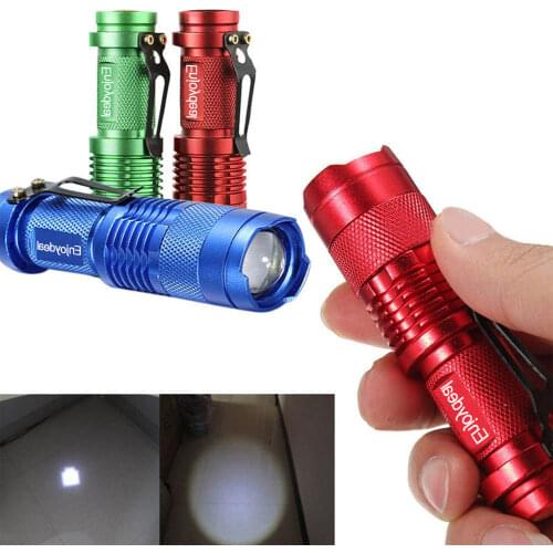 New Portable 3 Colors Mini Flashlight 2000 Lumens Q5 LED Waterproof Torch AA/14500 Adjustable Zoom Focus Torch Lamp Penlight