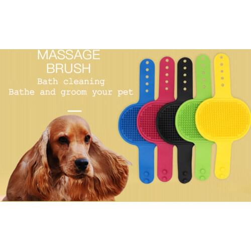 New Dog Cat Bath Brush Pet Comb Rubber Glove Hair Fur Grooming Massaging Massage Glove Pet Shower Dog Brushes Pet Accessories