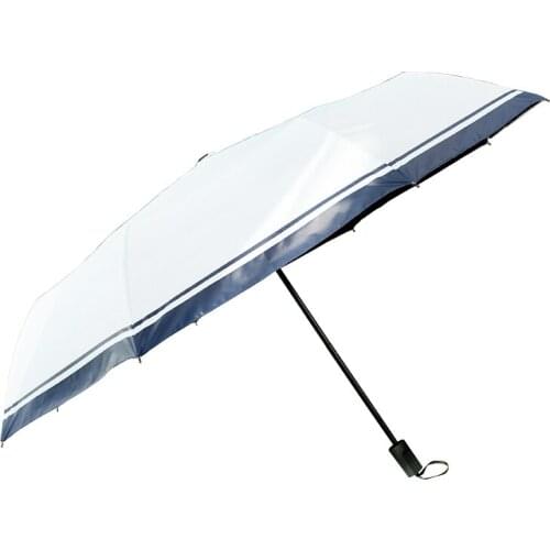 Three Folding Automatic Umbrella Windproof Light Students Umbrella Black Coating Paraguas Grande Household Merchandises EF50UB