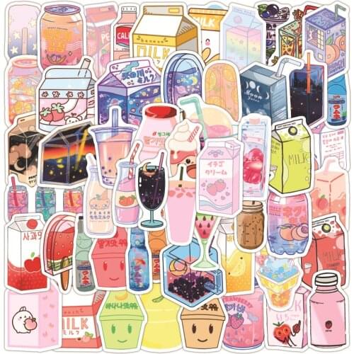 10/30/55PCS INS Style Cute Drink Stickers DIY Car Motorcycle Travel Luggage Guitar Fridge Laptop Waterproof Cartoon Kid Sticker
