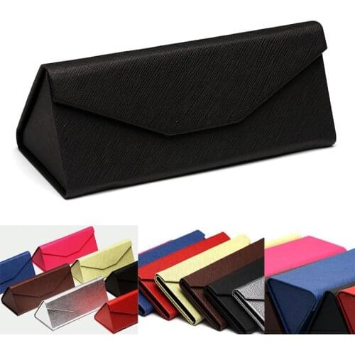 Unisex Fashion Men Women Optical Glasses Case Protective Foldable Triangle Black Case For Glasses Shades Eyewear Accessories