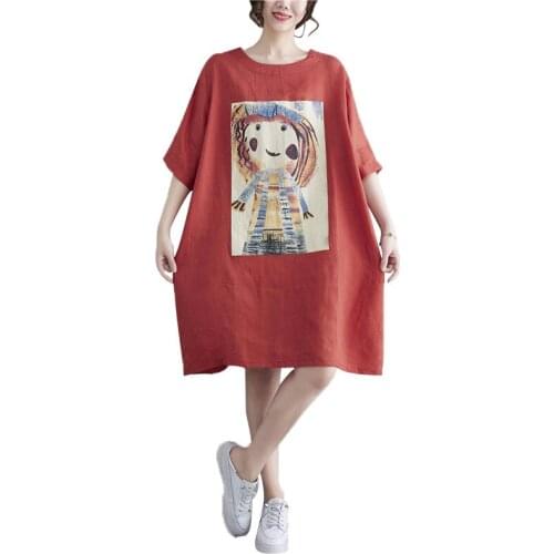 NYFS 2021 New Summer dress Fashion Loose Woman Dress Short sleeve large Size Printing Dresses Vestidos Robe Elbise