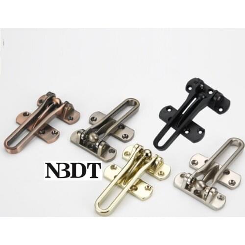 2Pcs Swing Bar Door Hasp Anti-theft Latch Intrusion Prevention Home safety With Screw Gold Red Bronze Silver Matte Black