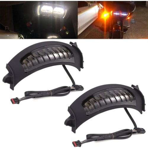 2pcs Amber / White LED Running Turn Signal Lights For Road Glide 2015-2020