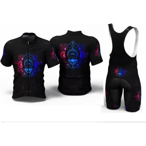 2021 Mandala Black Cycling Jersey 19D Bib Set MTB Uniform Bike Clothing Quick Dry Bicycle Wear Clothes Mens Short Maillot Culott