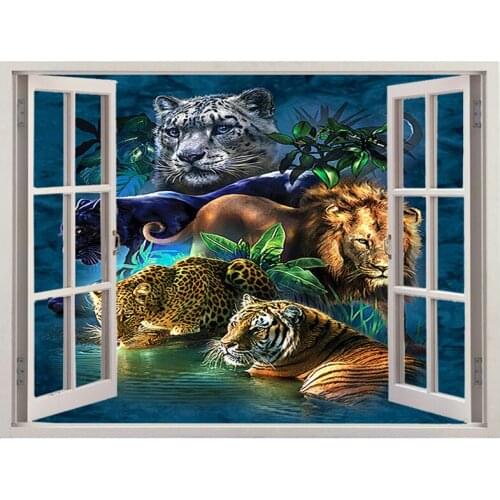 Leopard lion tiger Feline animals diamond painting,cross stitch,diamond embroidery mosaic 3d picture full square drill wall art