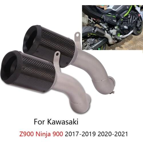For Kawasaki Z900 Ninja 900 2020 2021 Motorcycle Exhaust Pipe Slip-on Muffler Carbon Fiber Escape No DB Killer Reserve Catalyst