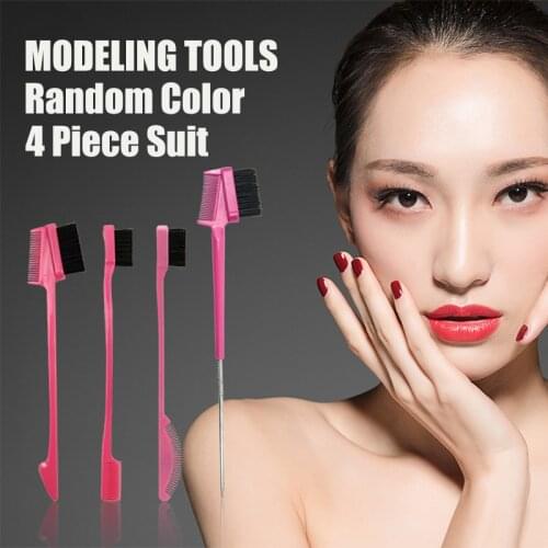 2021 4PCS Double Sided Eyebrow Brush Groom Broken Hair Eyebrow Brush Smooth Comb Multifunctional Brush Makeup Tool