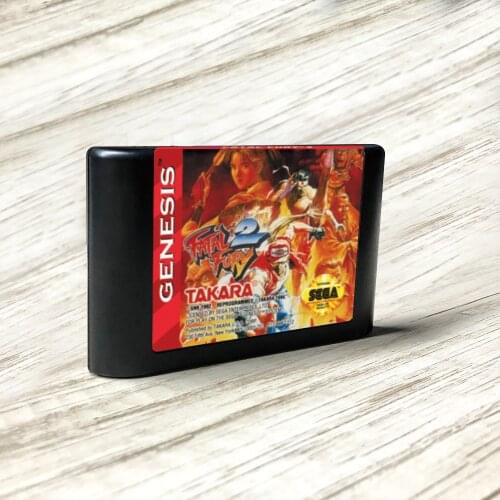 Fatal Fury 2 - USA Label Flashkit MD Electroless Gold PCB Card for Sega Genesis Megadrive Video Game Console