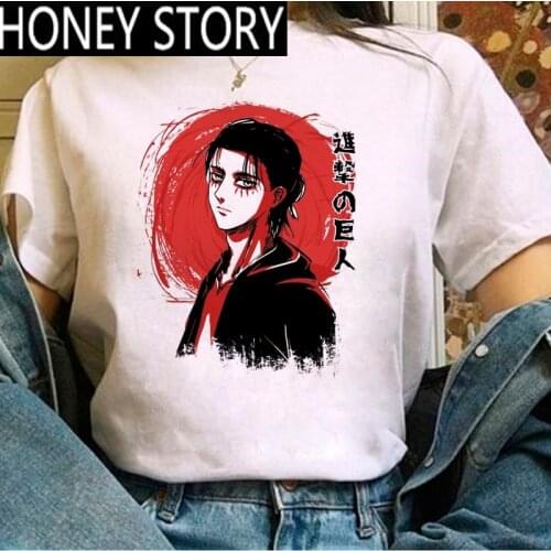Harajuku Cartoon Hot Japanese Anime Attack on Titan T Shirt Women Kawaii Titans Attack Shingeki No Kyojin Graphic Tees Female