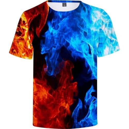 Ice and Fire 3d Print Tshirt Kids Adults Space Galaxy 3D Wolf T shirt Fashion Hip Hop Streetwear Men Women T-shirt Tops Clothes
