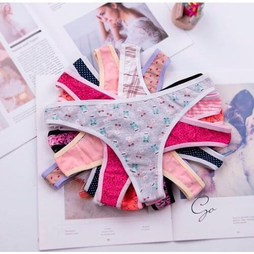 Cotton Thong Womens Panties Underwear Women Lace Soft Briefs Sexy Lingerie low Waist lingerie g-string 5pcs/Lot ac143
