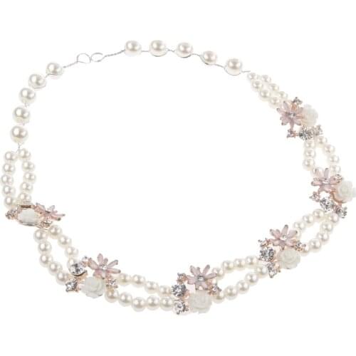 Crystal Rhinestone Pearl Wedding Head Band Hair Jewelry Accessories Rhinestone Trim