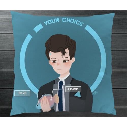 Game Detroit:Become Human Connor RK800 Fanart Two Side Pillowcase Hugging Pillow Cushion Case Cover Collection Cosplay Gift P10