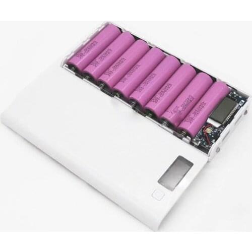 Kebidu External Dual USB Power Bank Charger Box DIY Shell 8 * 18650 Battery Case For Mobile Phone Charging