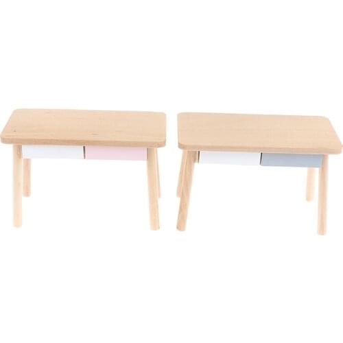 1/12 Dollhouse Miniature Nordic desk computer desk side table Toys Furniture