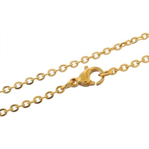 Hot Sale Wholesale 2mm Cuban Link Chains Gold 316L Stainless Steel Chain Necklaces For Men Women Jewelry Making