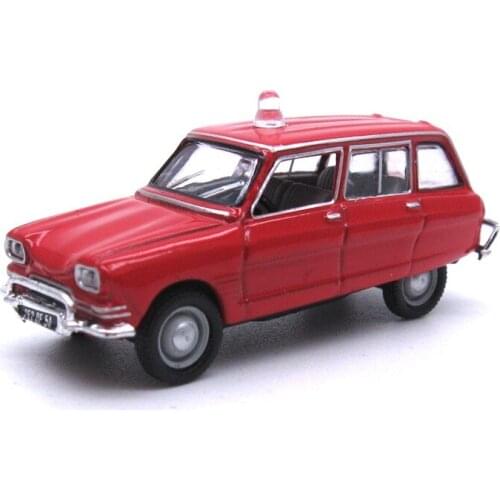 Diecast 1:87 Scale Ami6 Break Police Car Classic Alloy Model Cars Vehicles Adult Collection Gift Display Kids Boys Mini Toys
