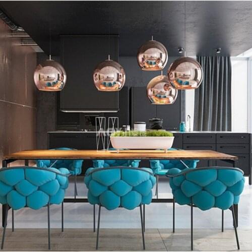 Nordic Loft Art Electroplated Glass Chandeliers Modern Restaurant Living Room Hanging Lights Coffee Shop Led Lights
