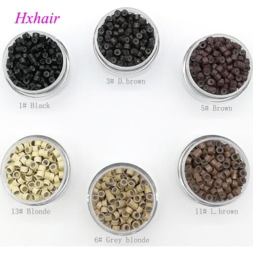 Wholesale - 1000pcs 4.5mm With Silicone Aluminium Micro Links Micro Rings tube Beads for I-tip hair/extension hair tools