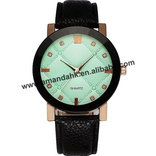 High Wholesale Fashion Women Rhinestone Leather Watch Women Men Quartz Wristwatches Hot Sale Women Students Watches