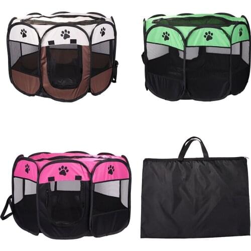 Pet Carrier Tent Playpen Thicken Oxford Cloth Portable Folding Octagonal Outdoor Removable Dog House Pet Supplies