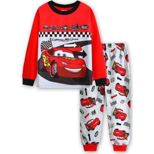 Baby Boys Pajamas Kids Suit for Autumn Winter Pixar Cars Lightning McQueen Chikdren Nightwear sleepwear Home baby sets