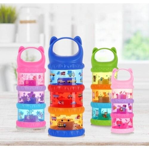 Portable Baby Food Storage Box Essential Cereal Solid Color Infant Milk Powder Dispenser Toddler Kids Snacks Container
