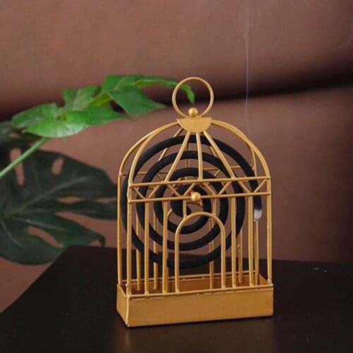 Portable Iron Mosquito Coil Holder Iron Mosquito Repellent Incense Birdcage Shaped Stand Rack SDF-SHIP