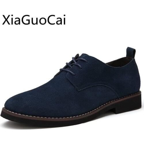 Plus Size 47,48 Men Dress Shoes Suede Leather Lace Up Casual Shoes Summer Fashion Casual Formal Shoes