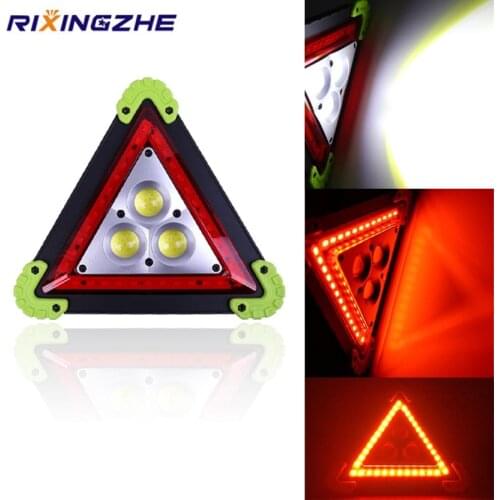 1SET LED Work Light COB CHIPS Rechargeable Portable Flood Lights Triangle Warning Light For Outdoor Car Repairing Job Site