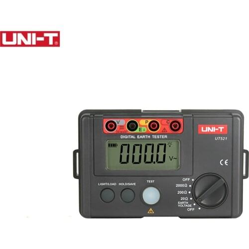UNI-T UT521 Grounding Resistance Tester Low Voltage Display Data Storage Over Range Display LCD Backlight