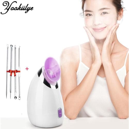 Face Steamer Moisturizing Spray Facial Spa Warm Mist Humidifier Atomizer with 4pcs Blackhead Remove Needles for Skin Cleansing