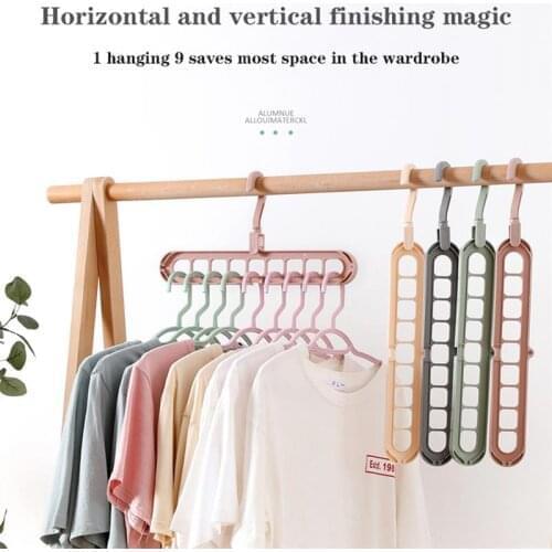 Clothes Hanger Closet Organizer Space Saving Hanger Multi-Port Clothing Rack Plastic Scarf Drying Storage Hangers For Clothes