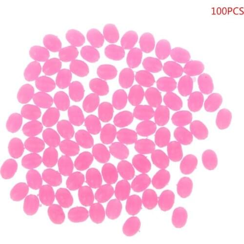 100Pcs Oval Luminous Fishing Lures Fishing Beads Sea Hard Floating Float Tackles