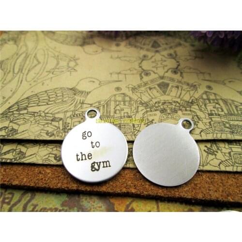 10pcs-stainless steel Charms " go to the gym" DIY Charms Pendants for necklace/bracelet/keychain DIY jewelry
