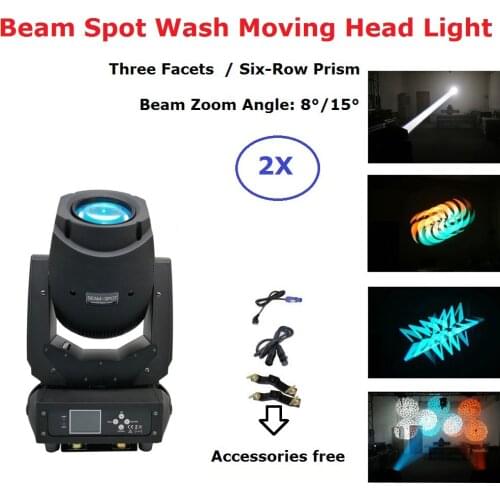 2XLot Newest 200W LED Moving Head Lights Beam Spot Wash 3IN1 LED Stage Lights Perfect For Dj Disco Lights Club Party Show luces