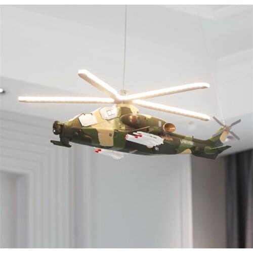 2021 Remote Control Helicopter Ceiling Lamps Modern Childrens Room Boy Room Lighting Decor Furniture LED Green Ceiling Lights