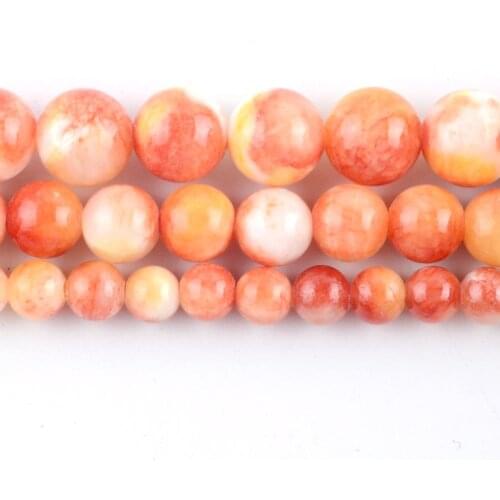 Natural Orange Persian Jades Stone Beads Round Loose Spacer Beads For Jewelry Making 6/8/10mm DIY Bracelet Necklace