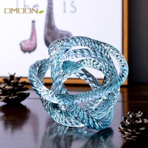 Decorative blown glass art ball figurines twist Home Decor modern Ornament Favor Gift Crafts room Home Decoration Hand crystal