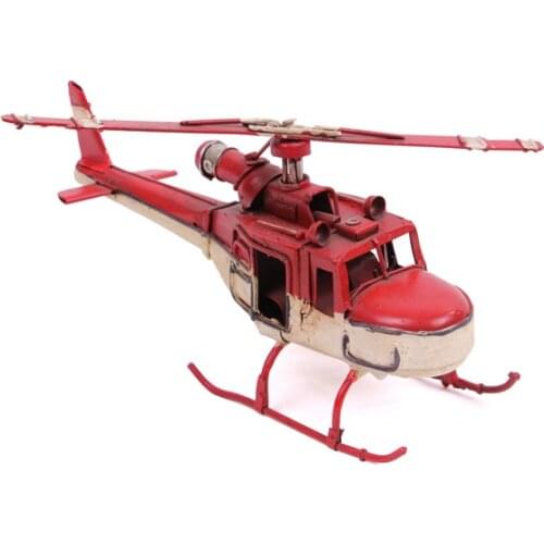 Decorative Metal Helicopter Red - Trinket, Miniature, Gift, Nostalgic, Nostalgic, Handmade, Hand Painted, quality Durable